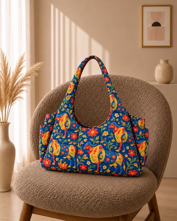 FLOK-ART QUILTED TOTE BAG